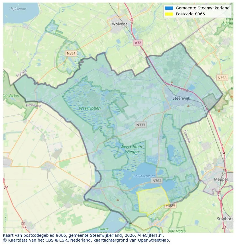 Postcodekaart voor 8066