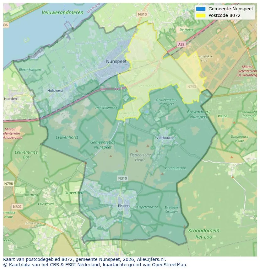 Postcode map for 8072