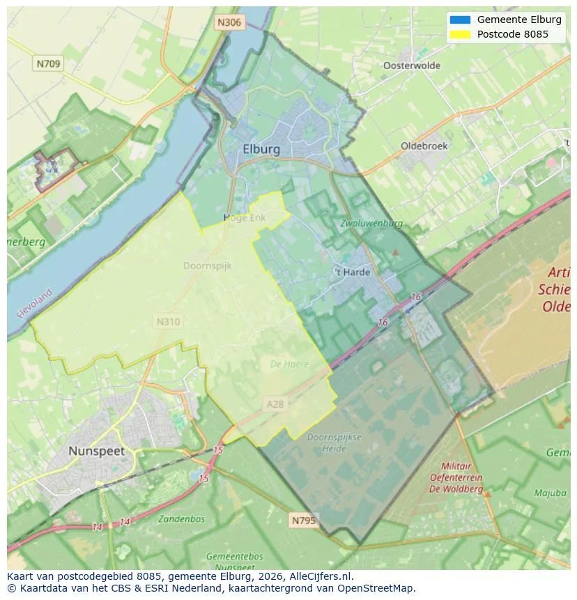 Postcodekaart voor 8085