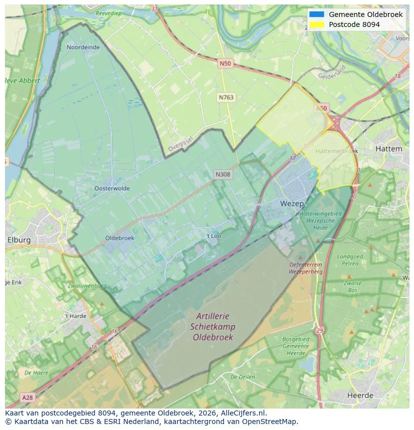 Mapa de códigos postales para 8094