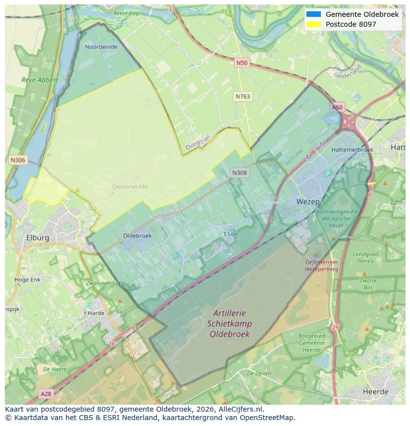 Postcodekaart voor 8097