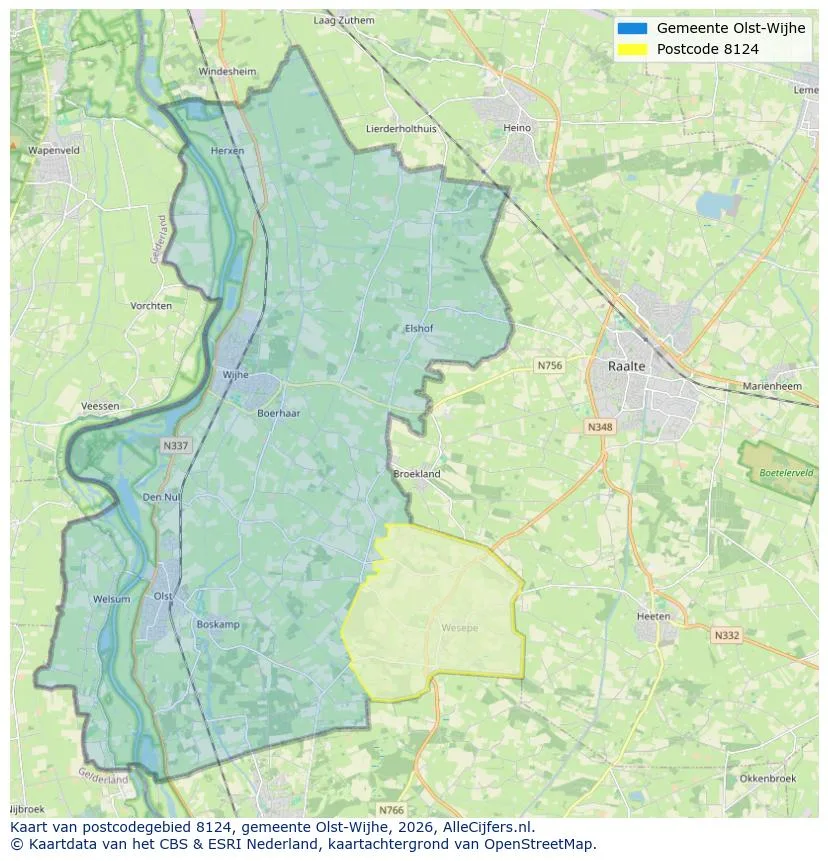 Postcodekaart voor 8124