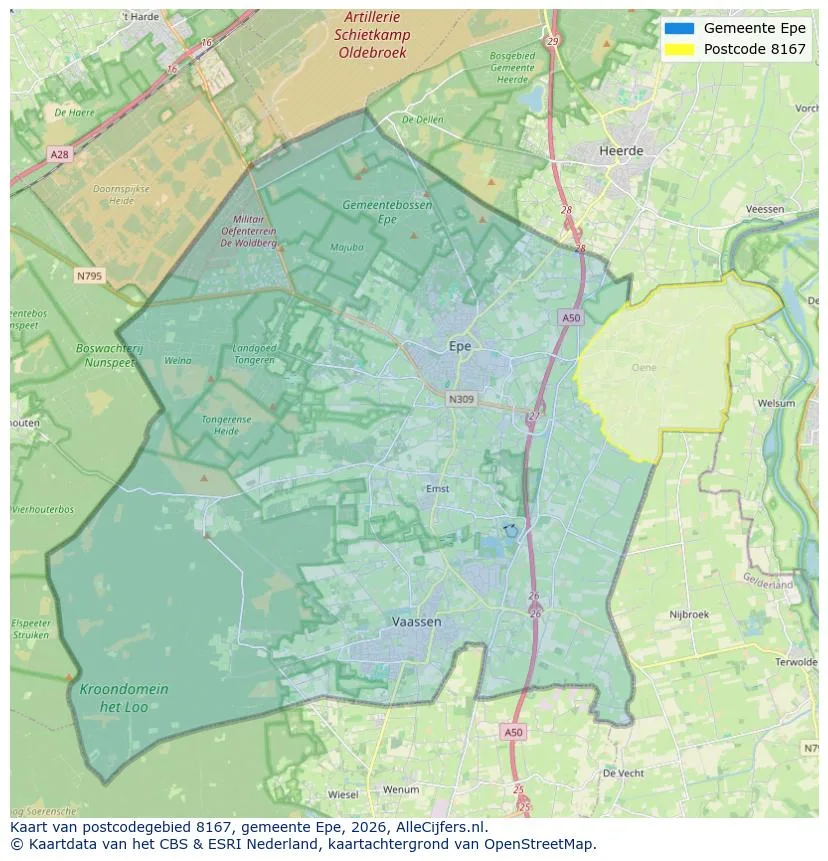 Postcodekaart voor 8167