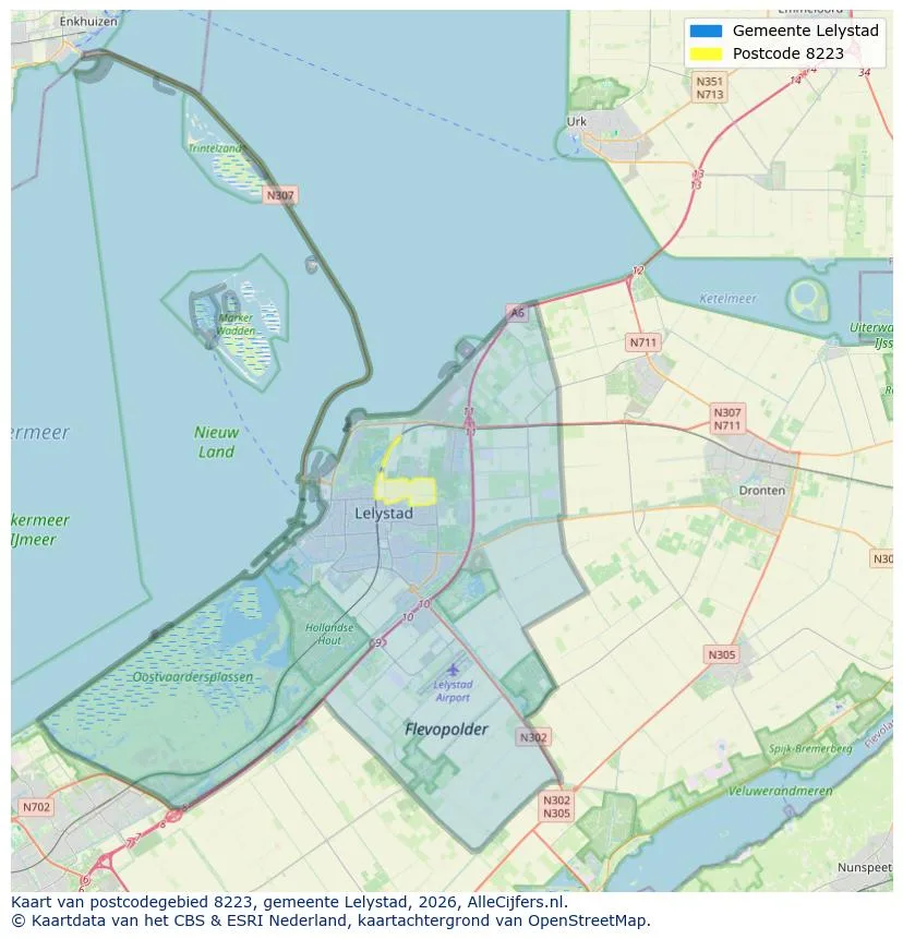 Postcode map for 8223