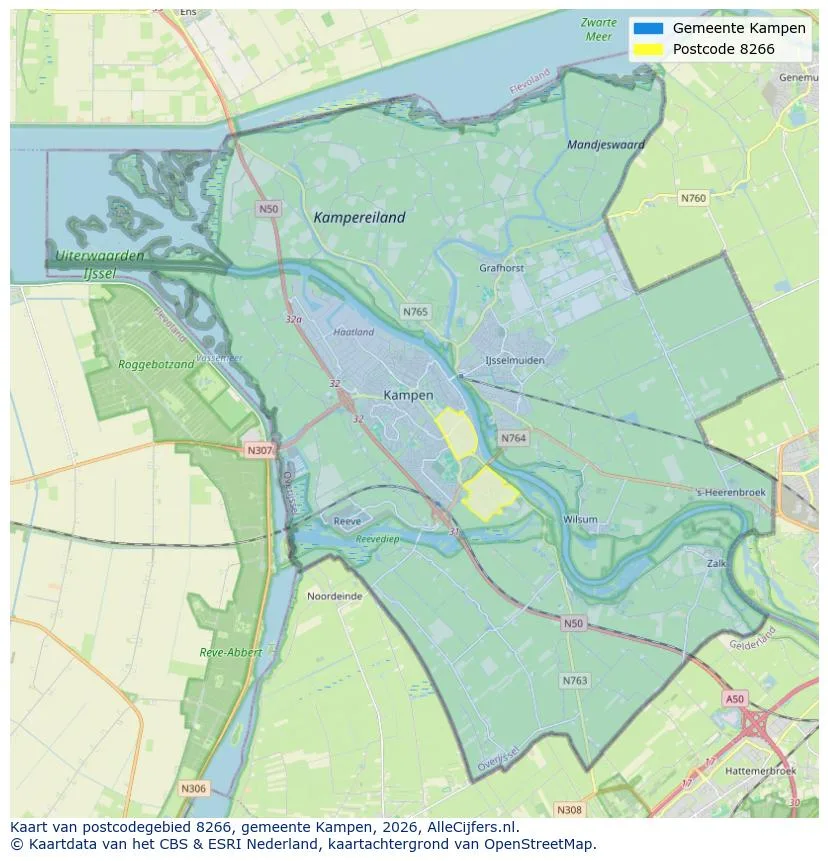 Postcode map for 8266
