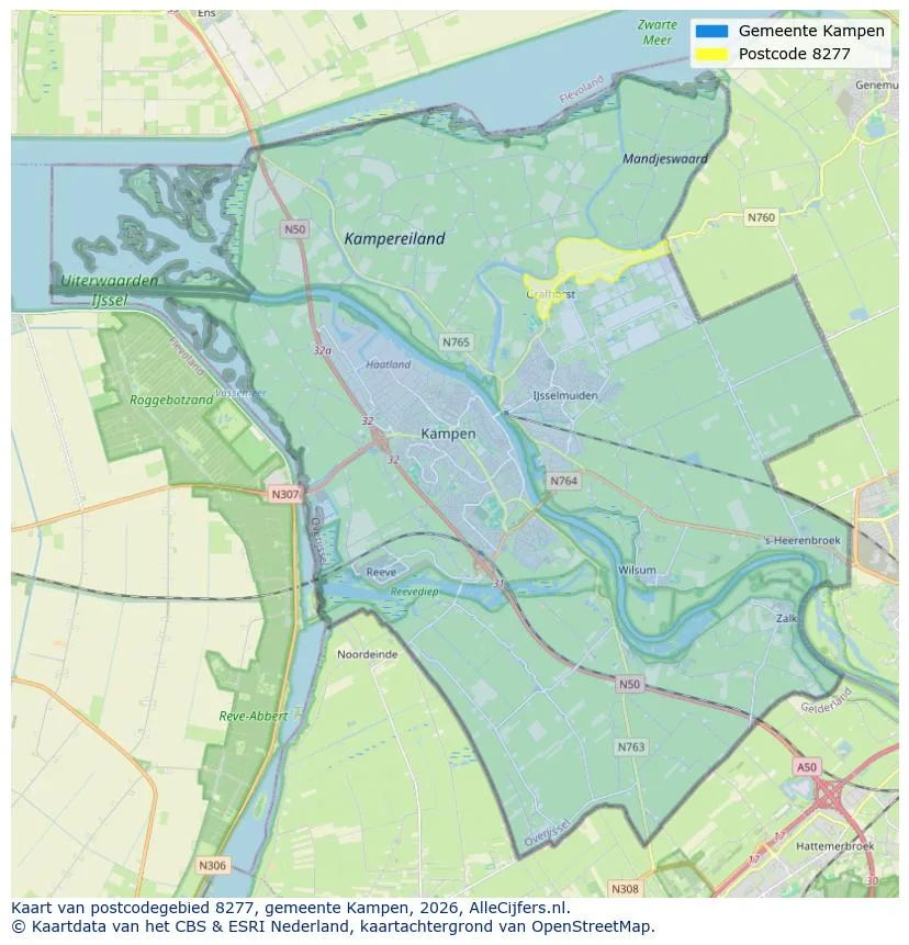 Postcodekaart voor 8277