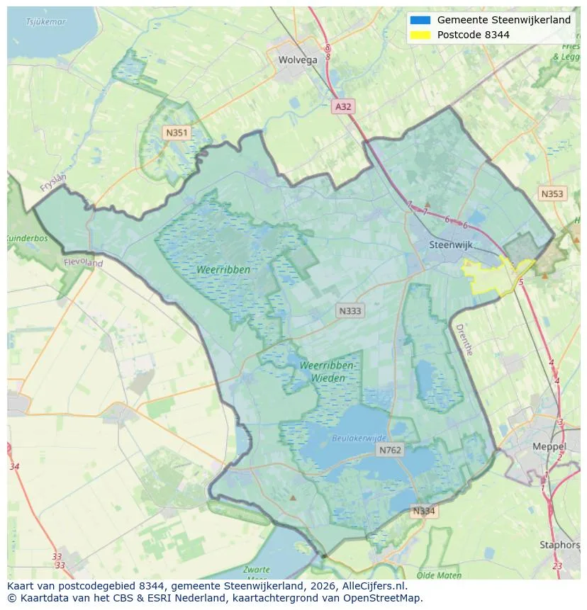 Mapa de códigos postales para 8344