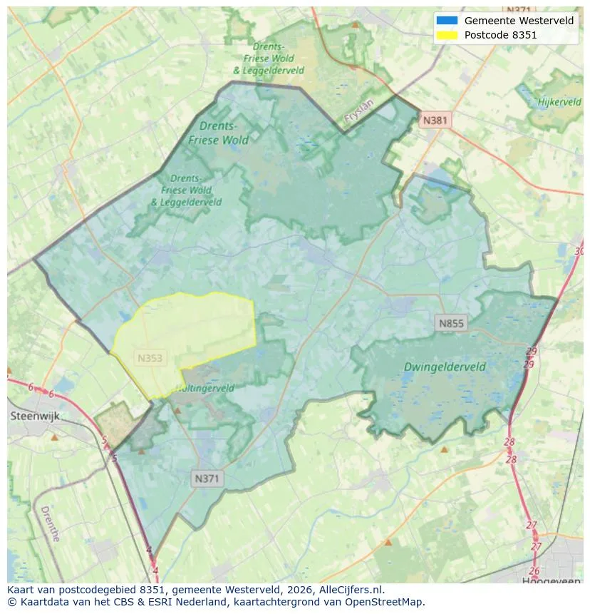 Mapa de códigos postales para 8351