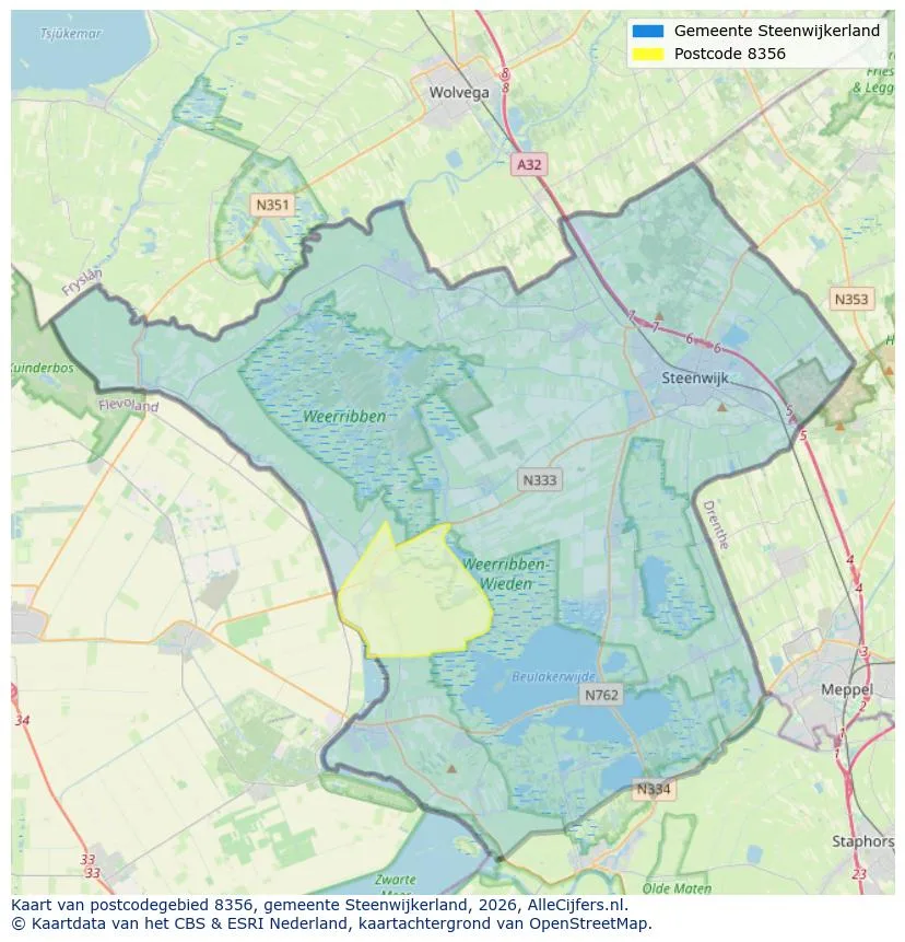 Postcodekaart voor 8356