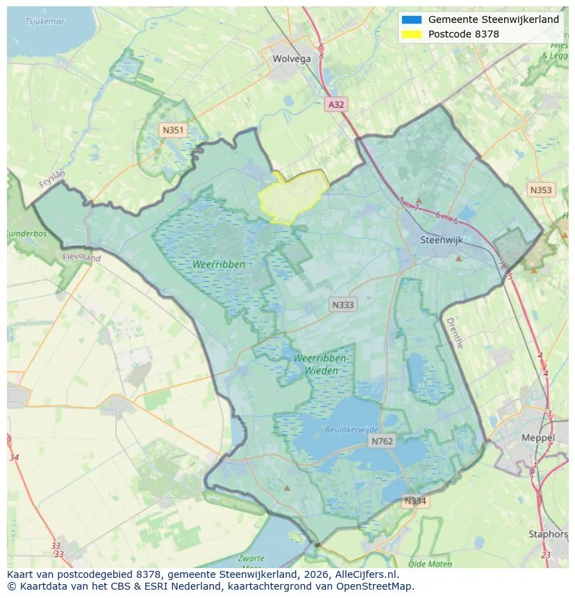 Postcodekaart voor 8378