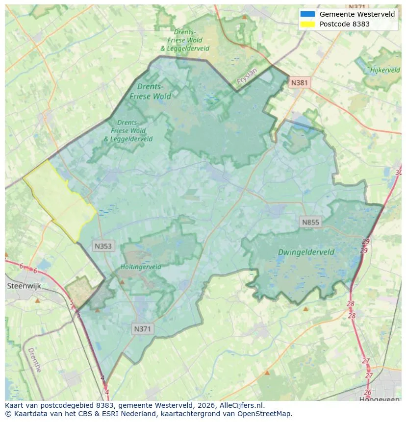Postcodekaart voor 8383