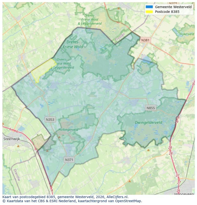 Postcodekaart voor 8385