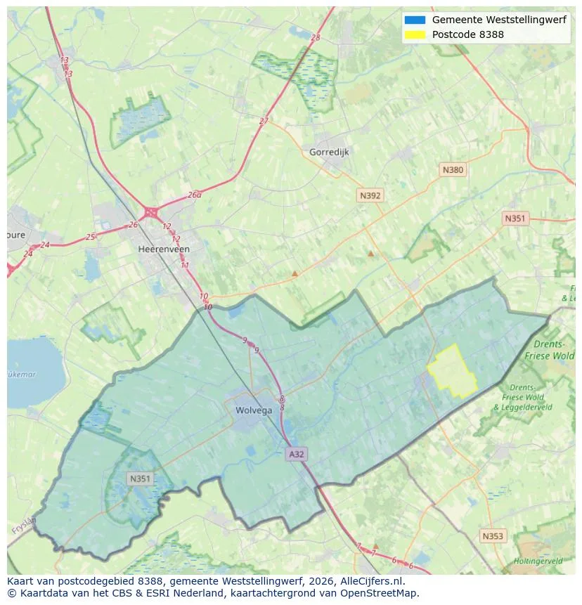 Postcodekaart voor 8388