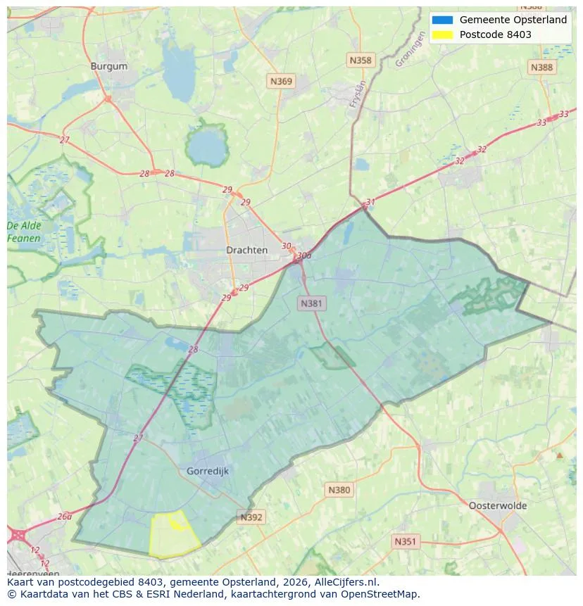 Postcodekaart voor 8403