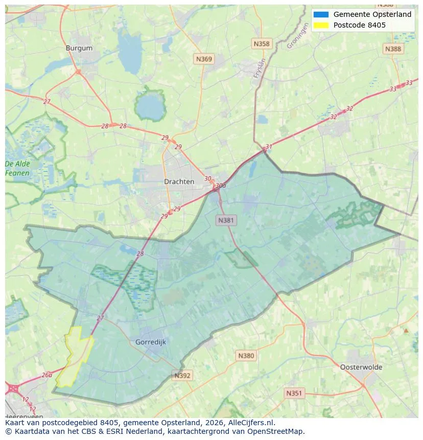 Postcode map for 8405