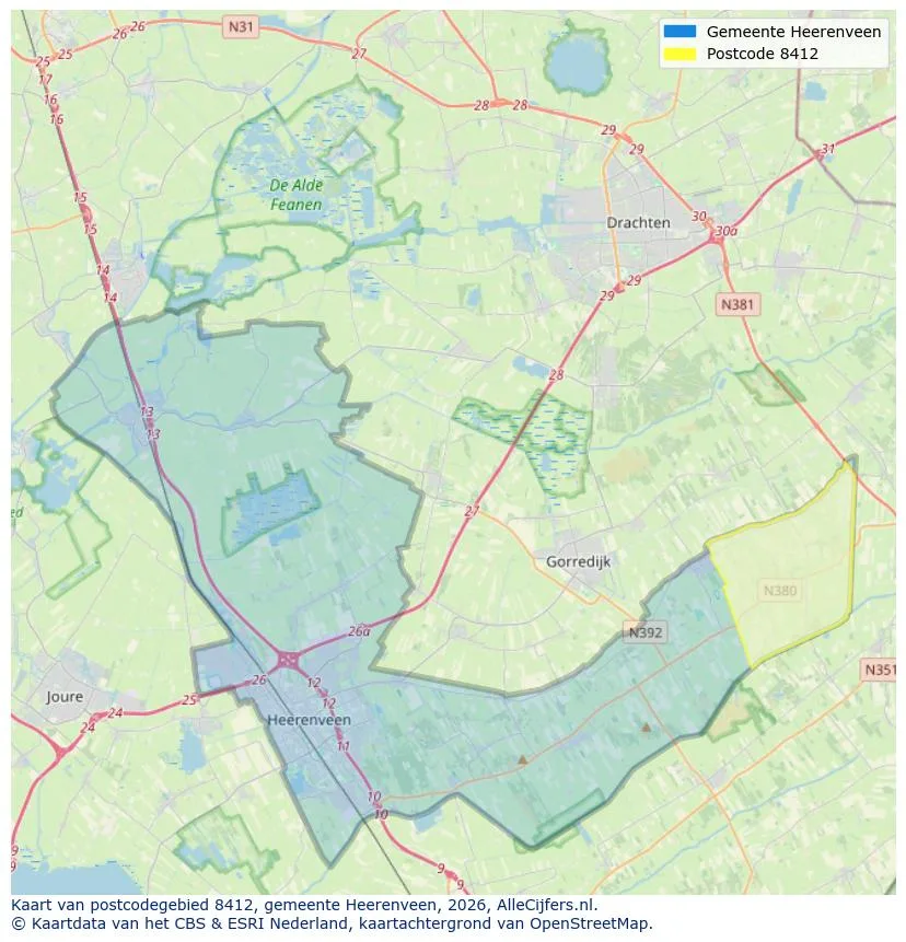 Postcodekaart voor 8412