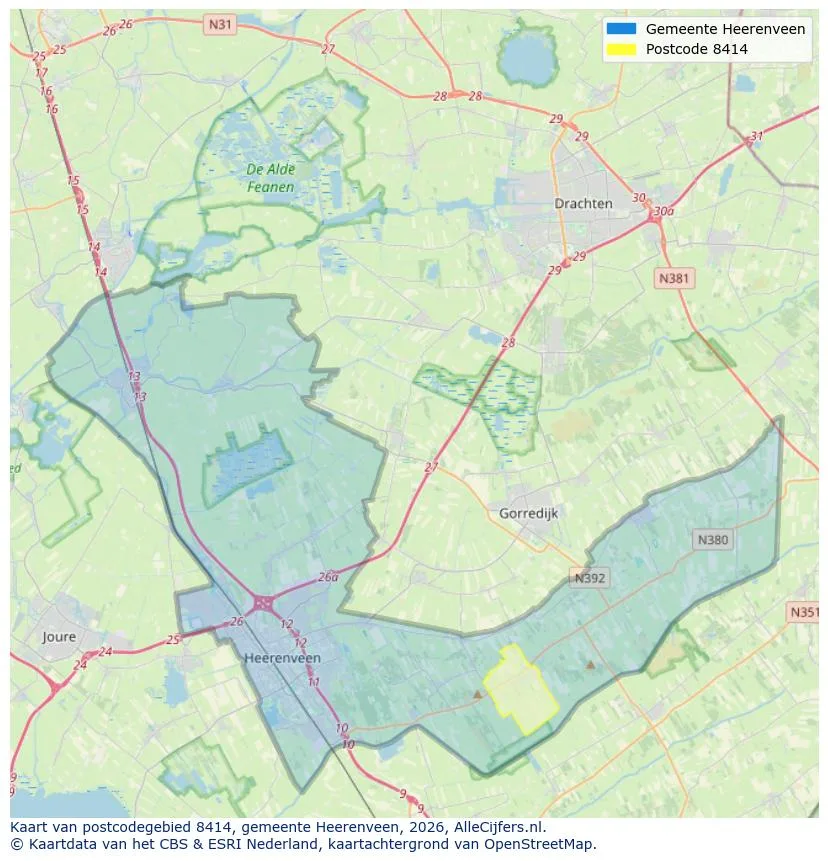 Postcodekaart voor 8414