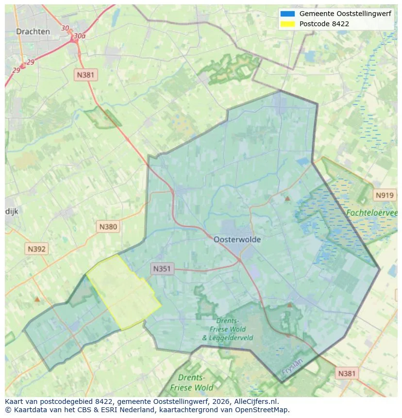 Postcodekaart voor 8422