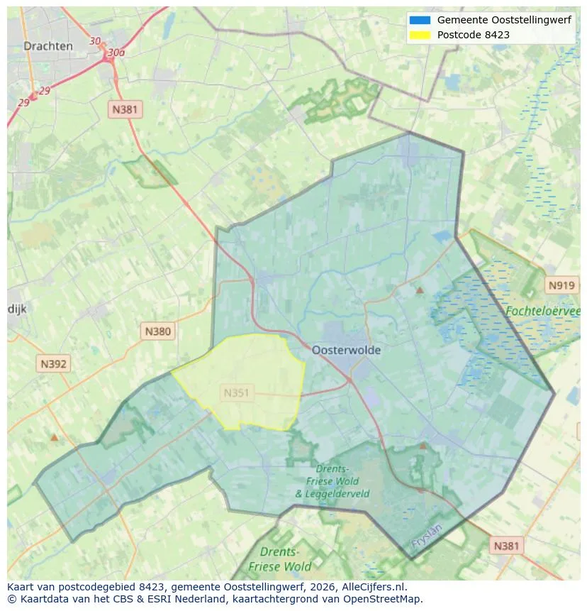 Postcode map for 8423