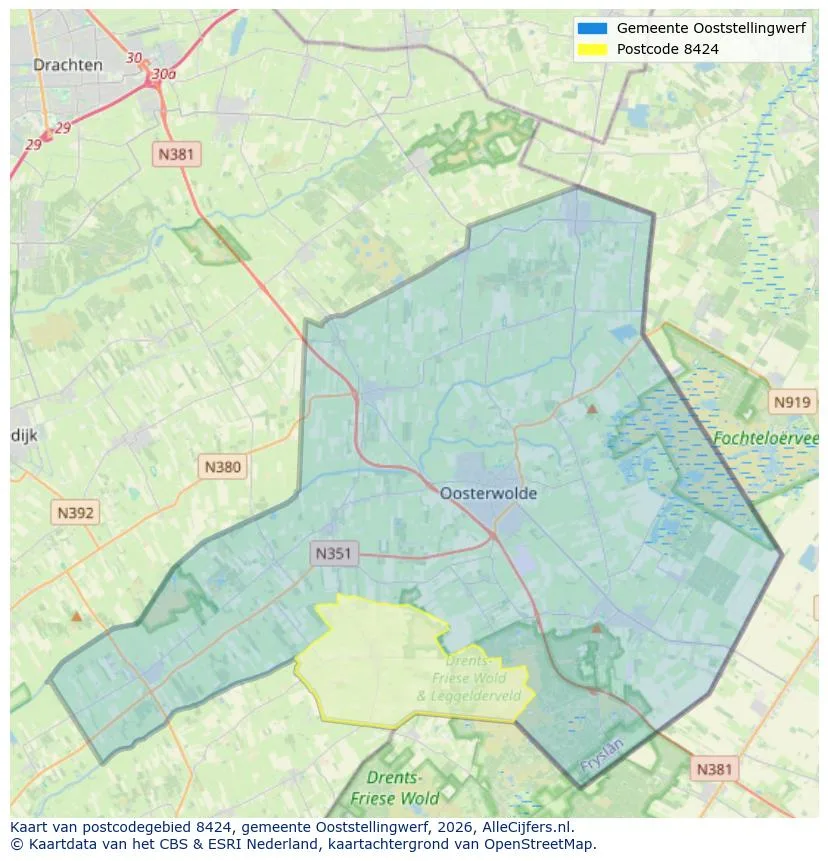Postcode map for 8424