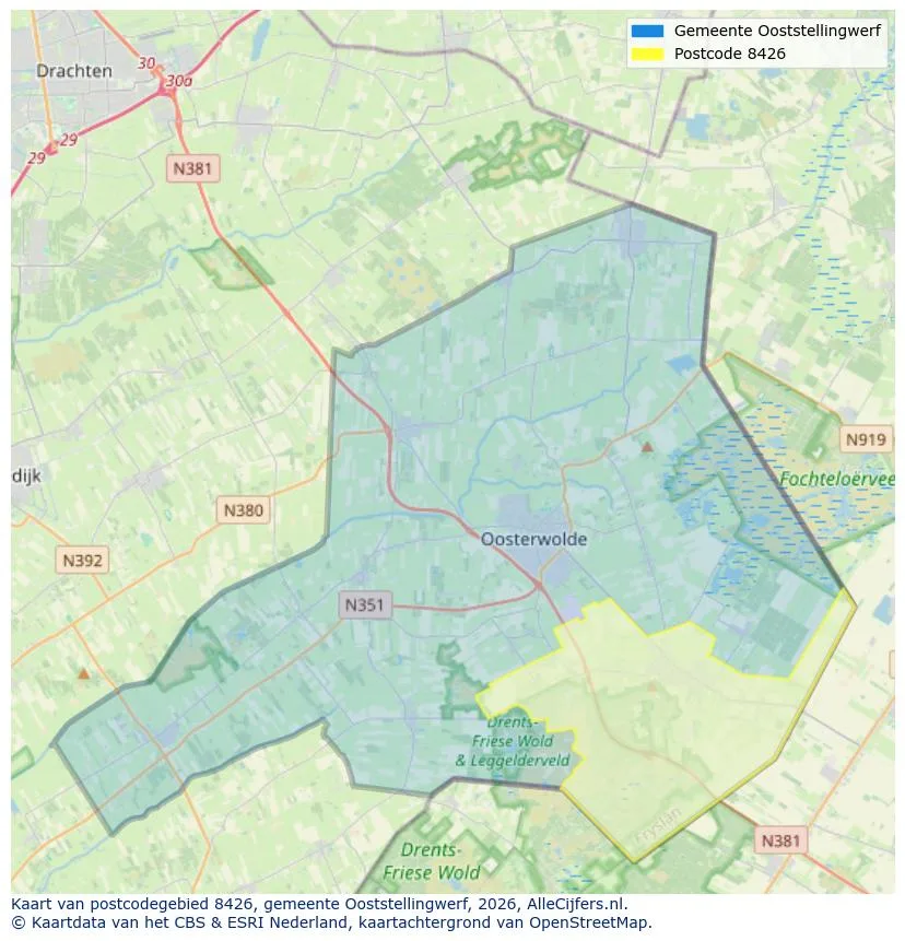 Postcodekaart voor 8426