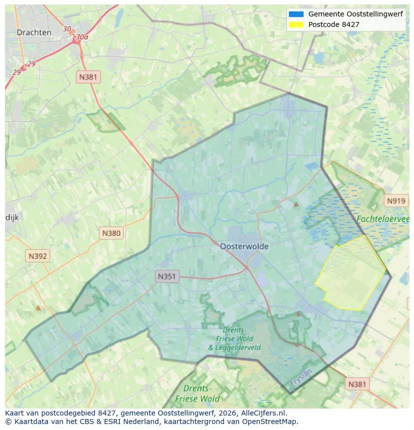 Postcodekaart voor 8427