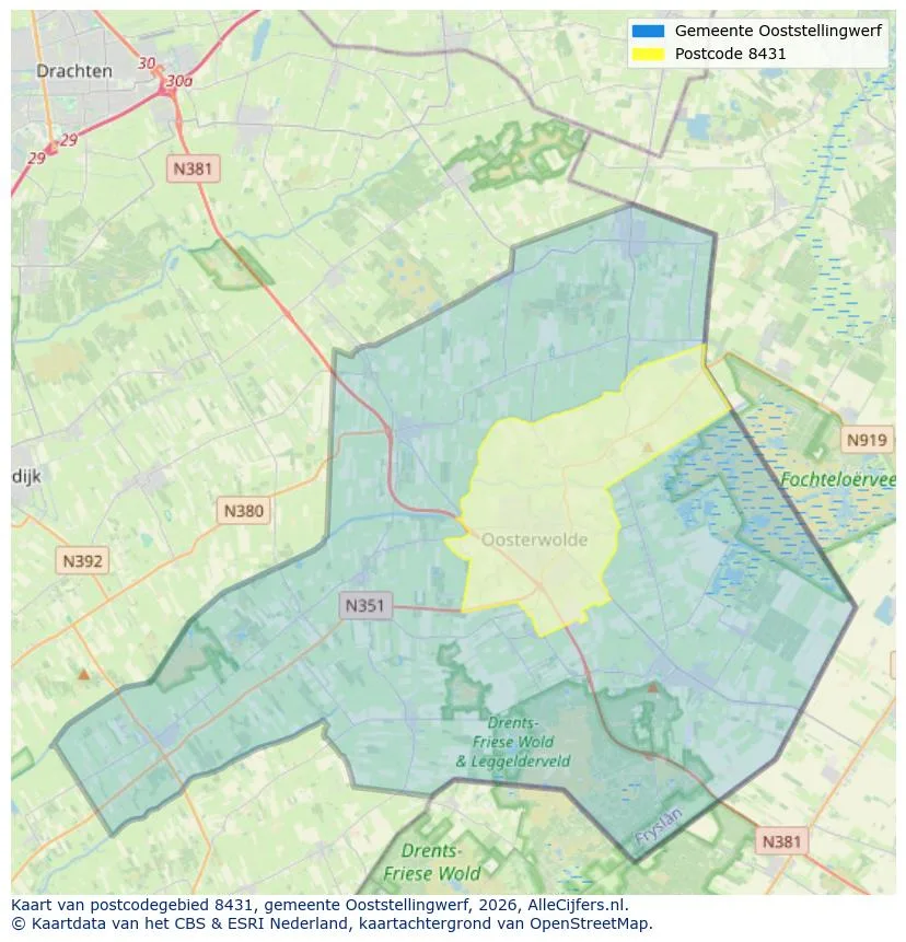 Postcodekaart voor 8431