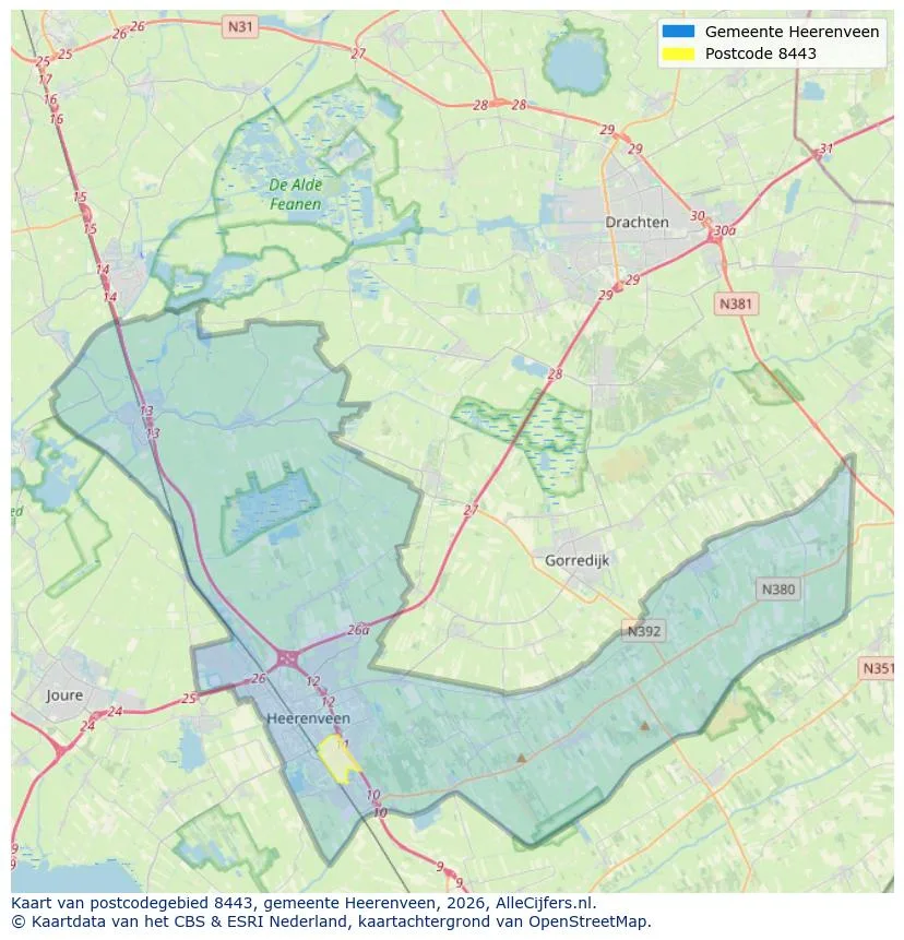 Postcodekaart voor 8443