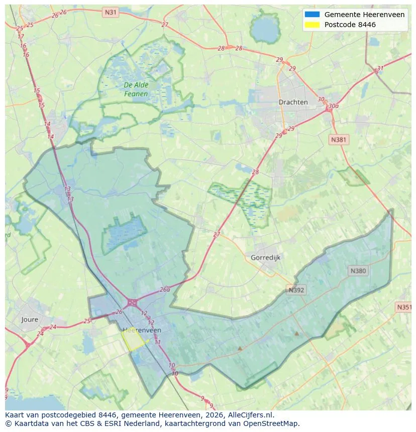 Postcodekaart voor 8446