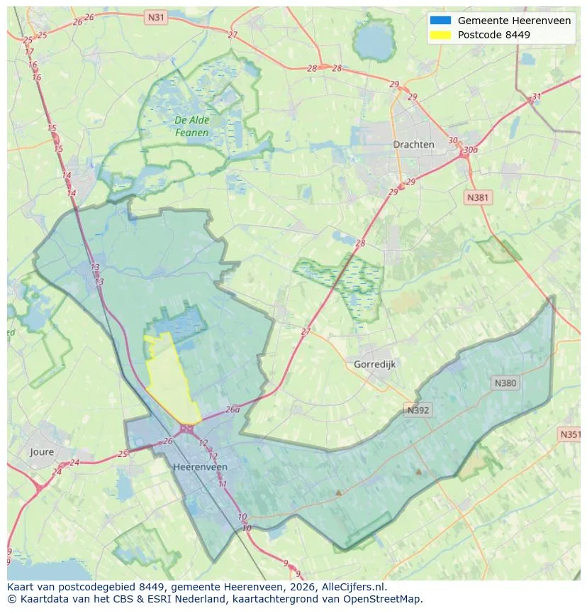 Postcode map for 8449
