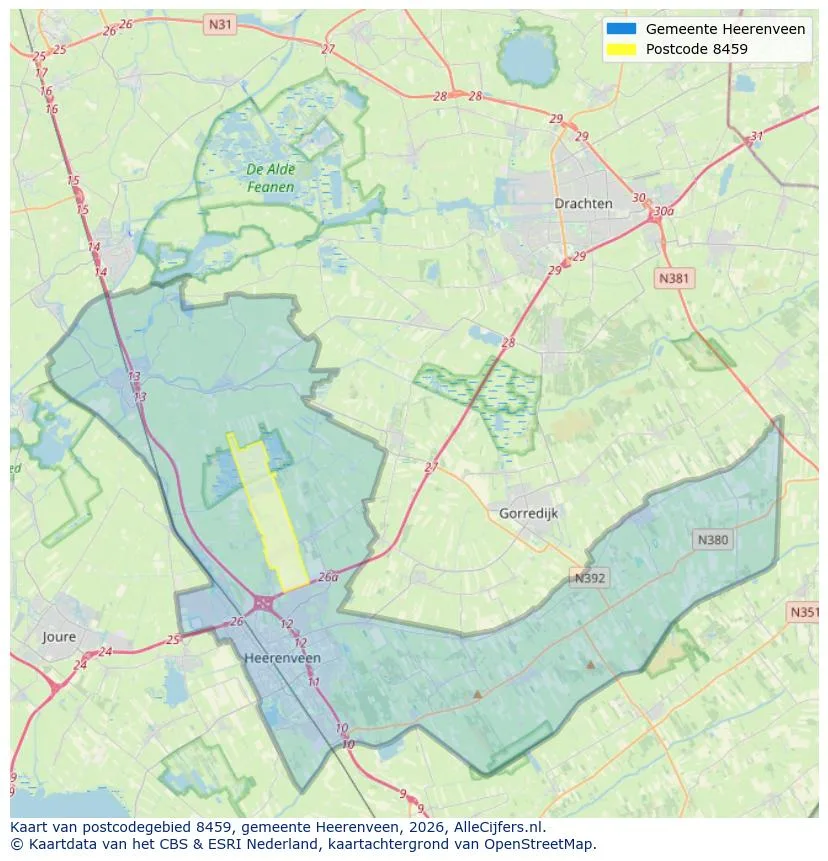 Postcodekaart voor 8459
