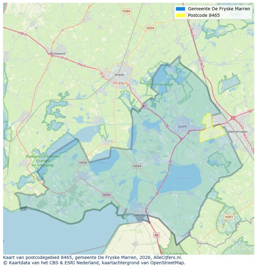 Postcodekaart voor 8465