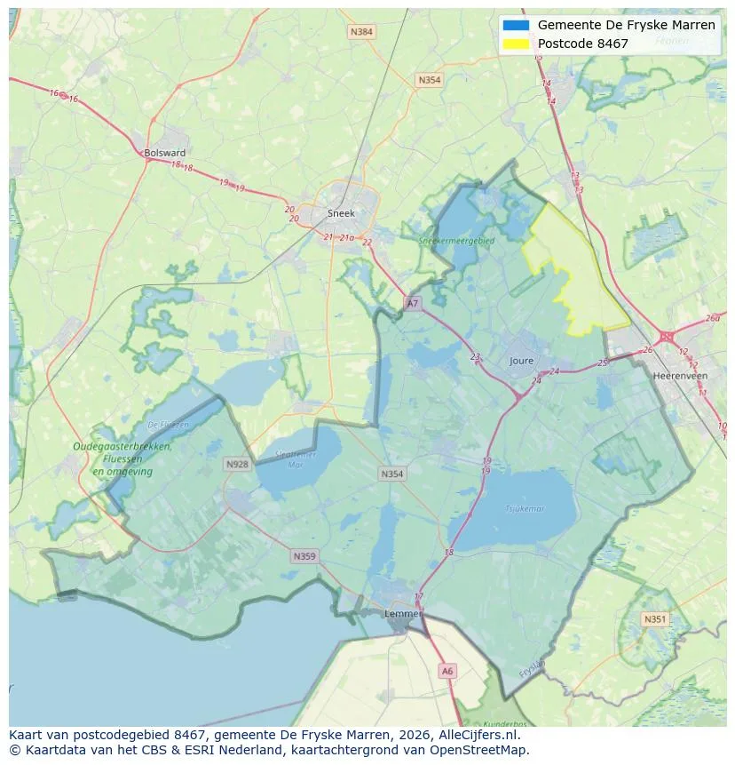 Postcodekaart voor 8467