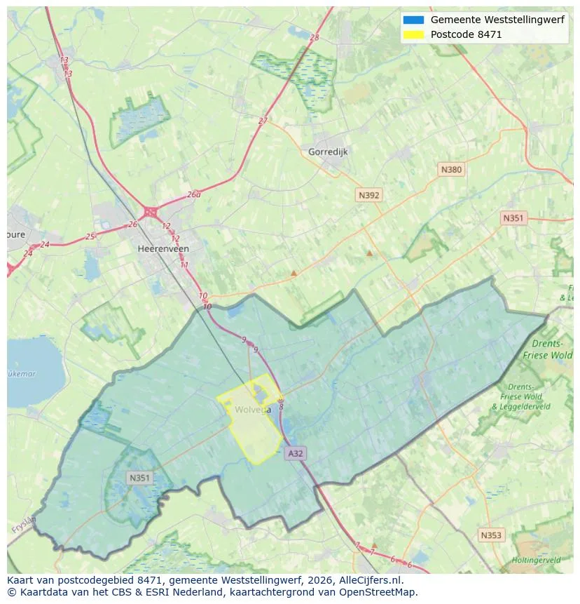 Mapa de códigos postales para 8471