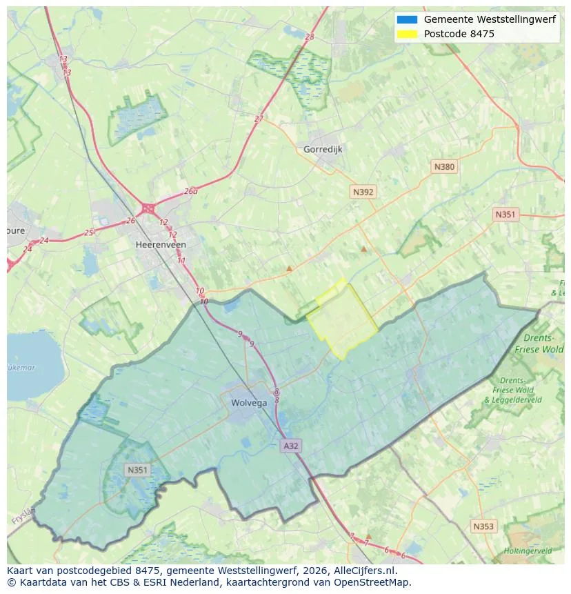 Postcodekaart voor 8475