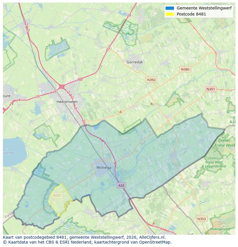 Postcodekaart voor 8481