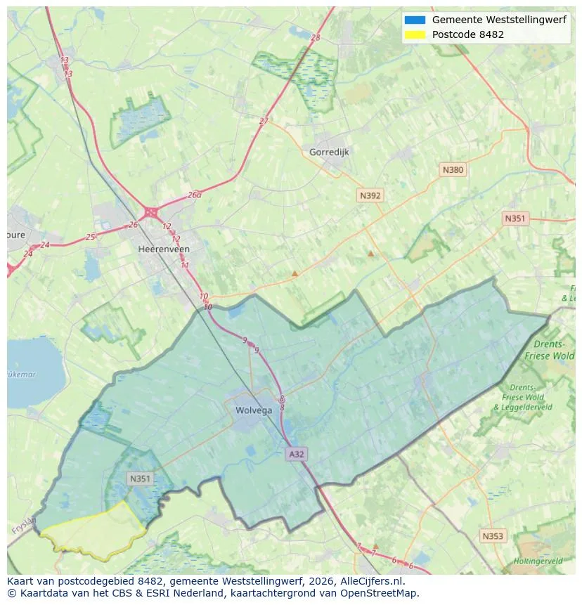 Postcodekaart voor 8482