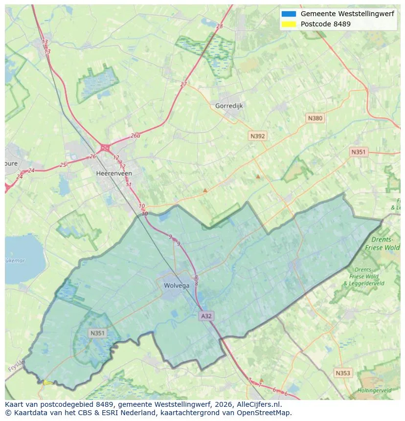 Postcodekaart voor 8489