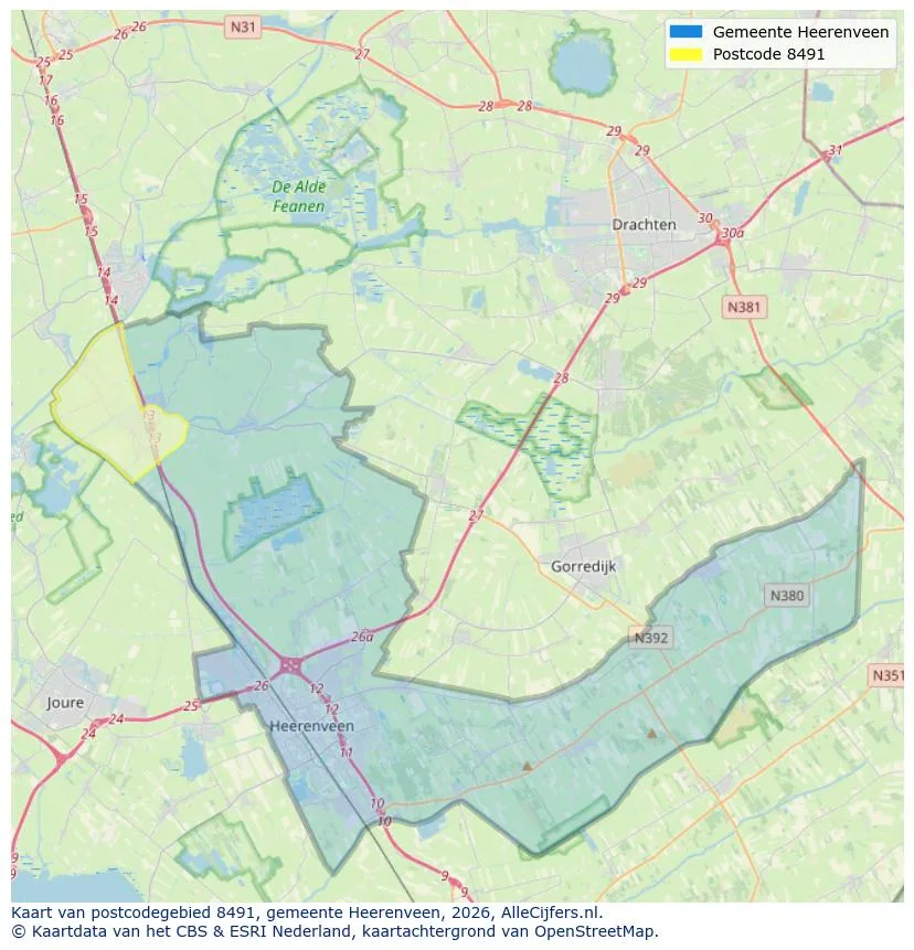 Postcodekaart voor 8491