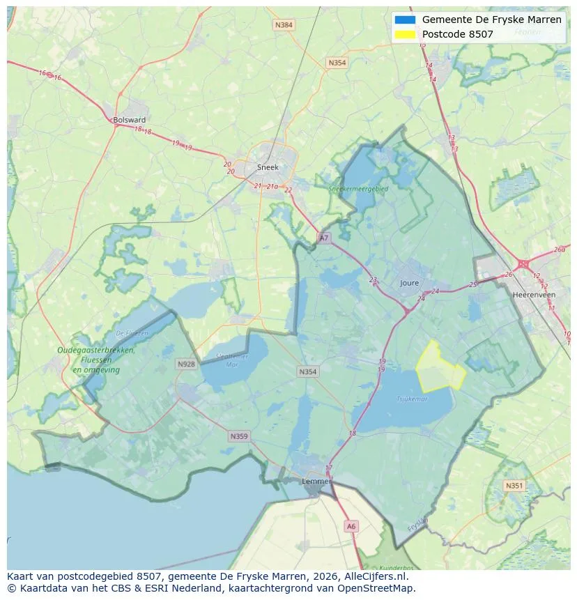 Postcode map for 8507