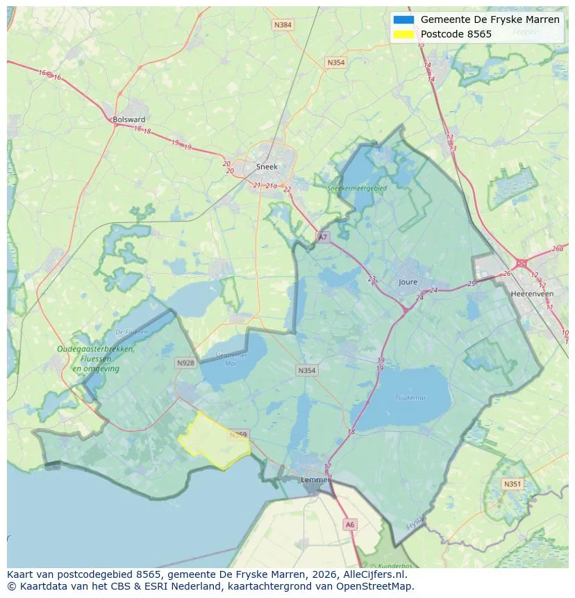Postcodekaart voor 8565