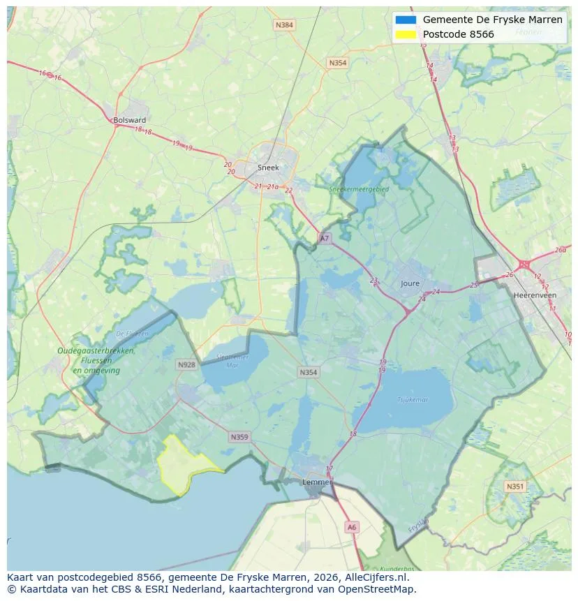 Postcodekaart voor 8566