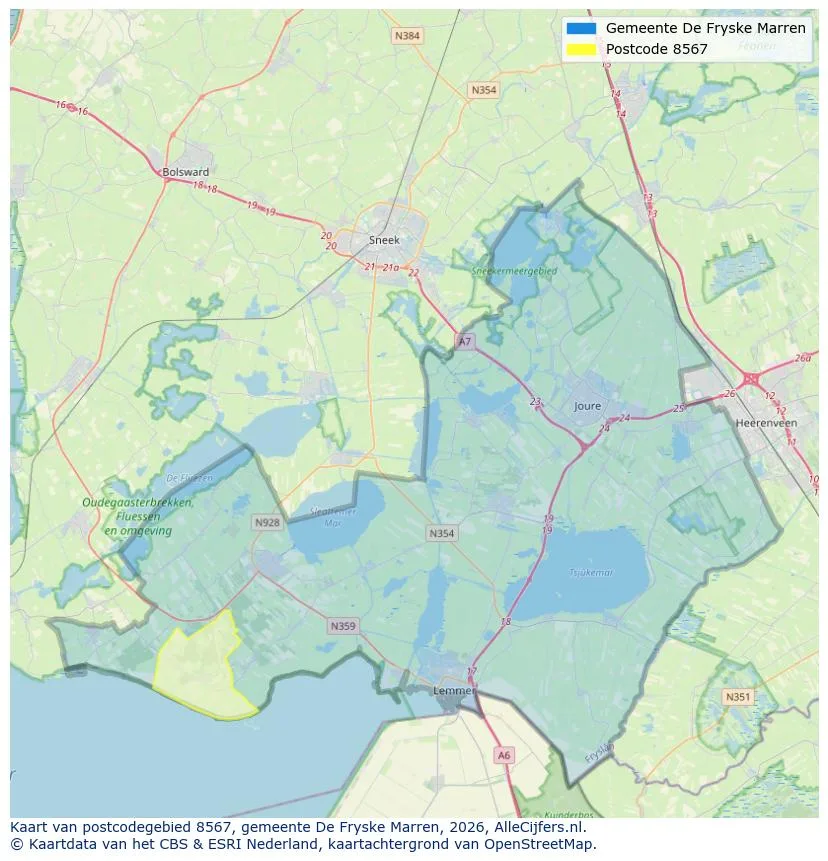 Postcodekaart voor 8567