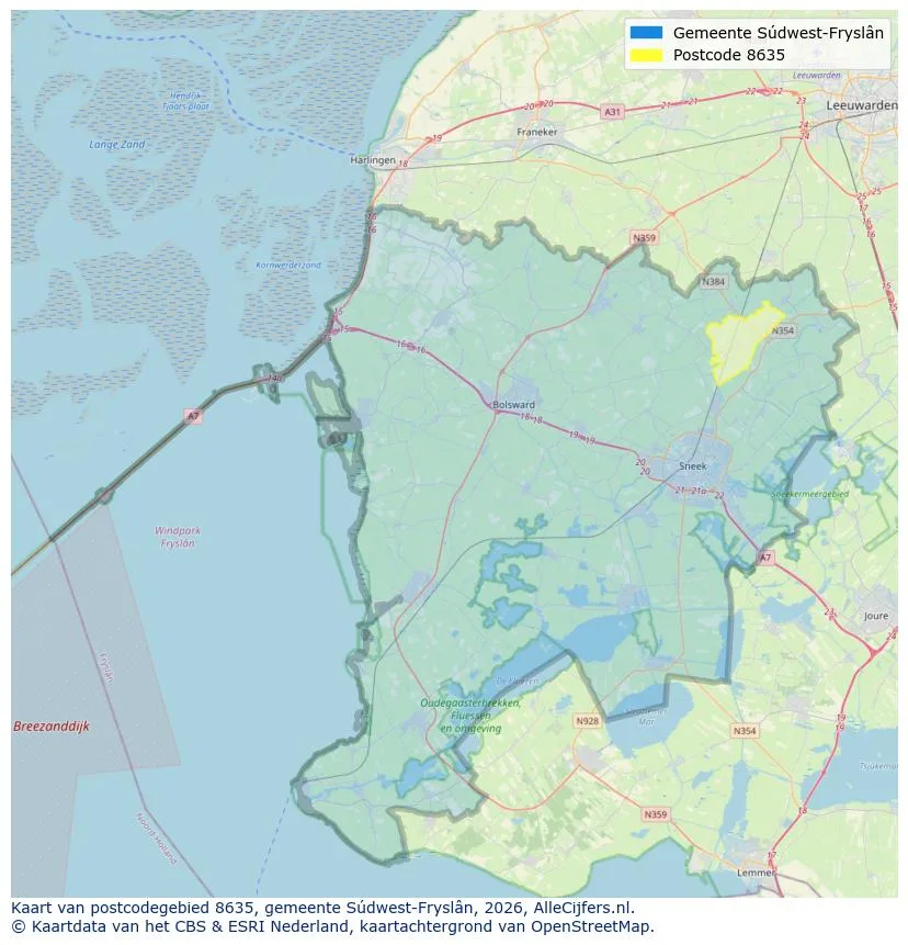 Postcode map for 8635