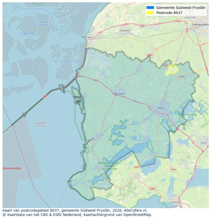 Postcode map for 8637