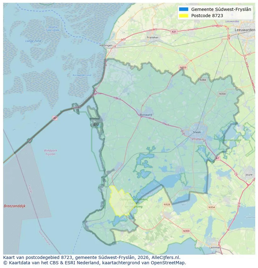 Postcode map for 8723