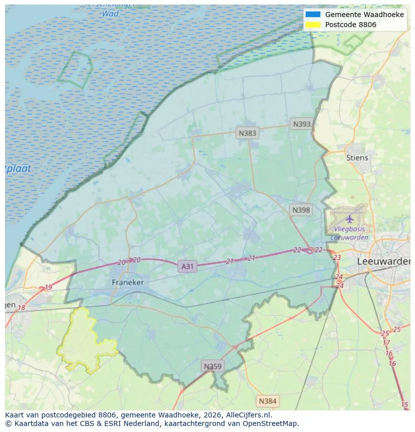 Postcode map for 8806