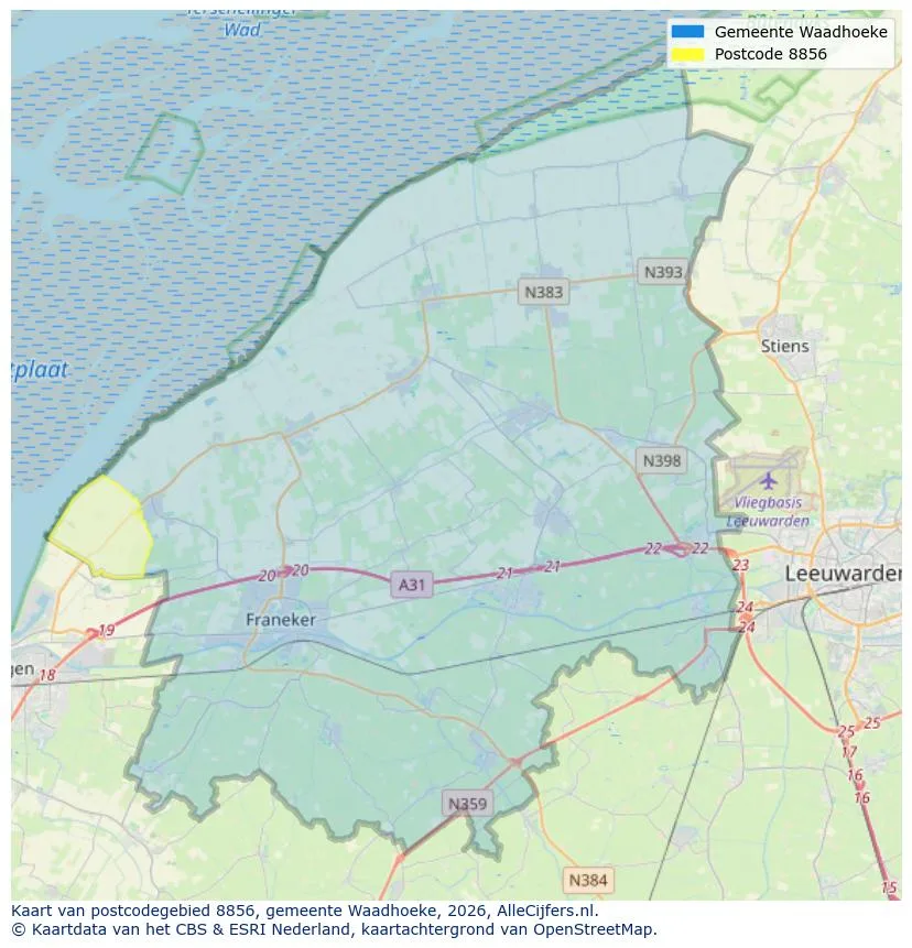 Postcodekaart voor 8856