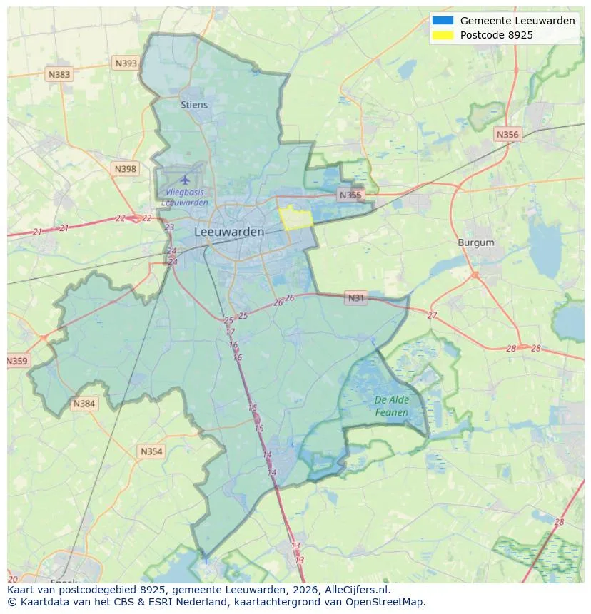 Postcode map for 8925