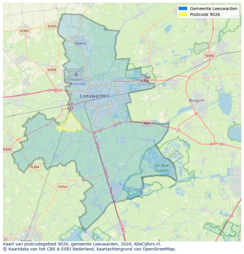 Mapa de códigos postales para 9026